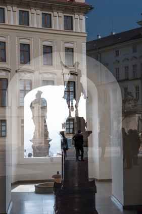 Reflections from Prague´s castle courtyard.